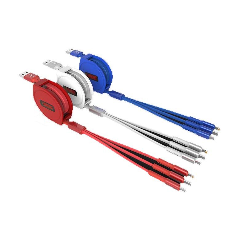 伸缩一拖三充电线