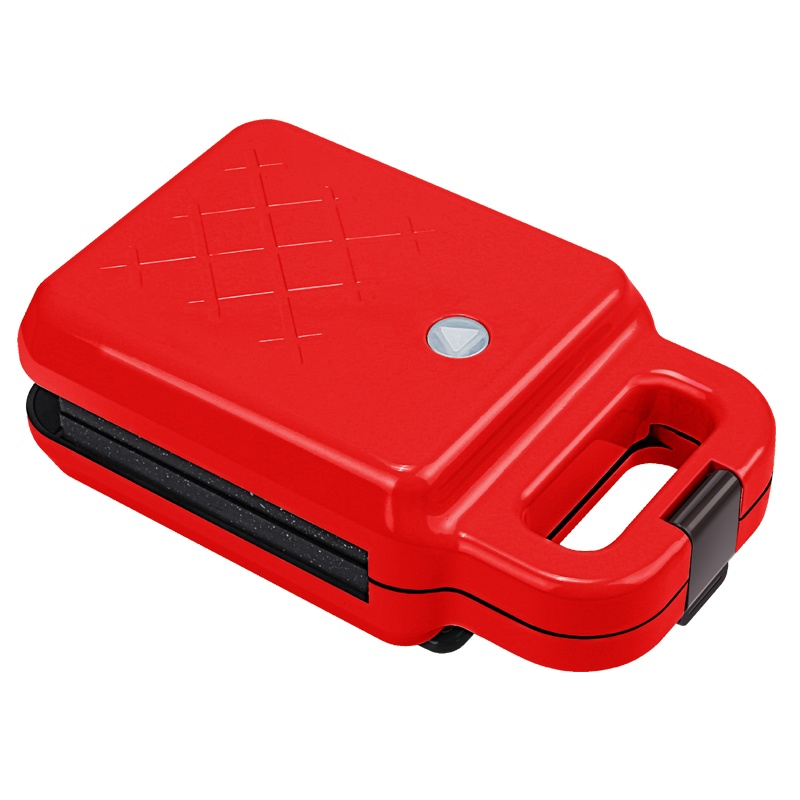 益多 三明治早餐机轻食机便携可清洗华夫饼机家用蛋饼机多功能双面加热吐司压烤机面包机 OLK-8806红色