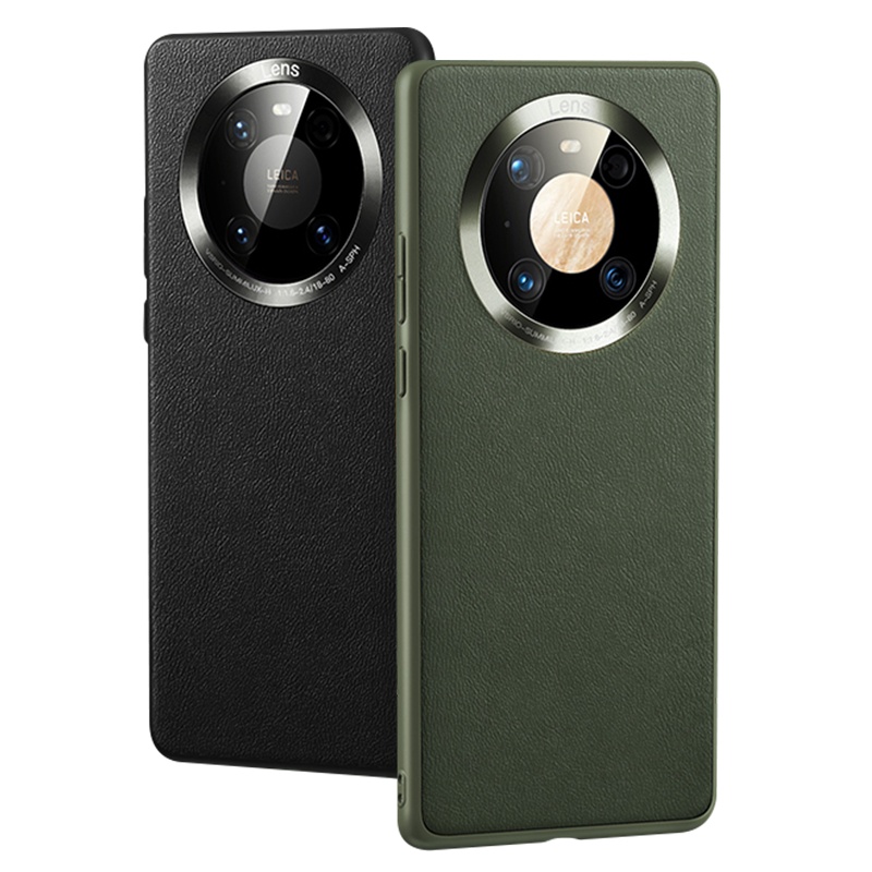 机乐堂星耀系列保护壳华为Mate系列mate30/40/pro/pro+适用素皮真皮简约商务防摔皮质壳不伤机