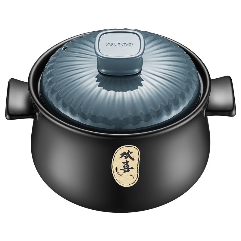 苏泊尔(SUPOR)砂锅炖锅家用欢喜系列燃气煲汤沙锅陶瓷煲石锅煲仔饭煤气专用2.5LEB25SAT01
