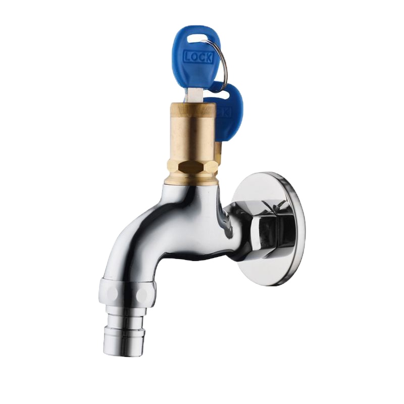 启道卫浴龙头防盗单冷水龙头钥匙洗衣机龙头拖把池4分带锁水龙头
