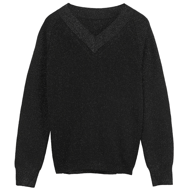 千仞岗春季新款女士针织开衫外套宽松毛衣长袖V领上衣