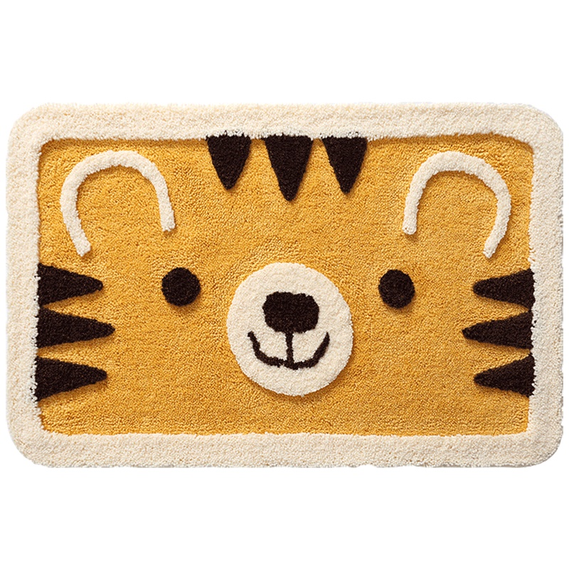 大江日式新款动物造型植绒卡通地垫 家用浴室卫生间口吸水防滑脚垫