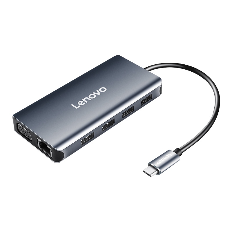 联想 Type-C扩展坞转HDMI/VGA/千兆网口转接头 网线接口转换器苹果华为笔记本电脑拓展坞 LX0808