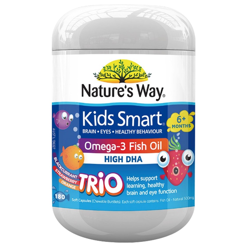 佳思敏 Nature’s Way 澳萃维儿童深海DHA鱼油爆浆丸三色咀嚼丸 180粒/瓶 12个月以上