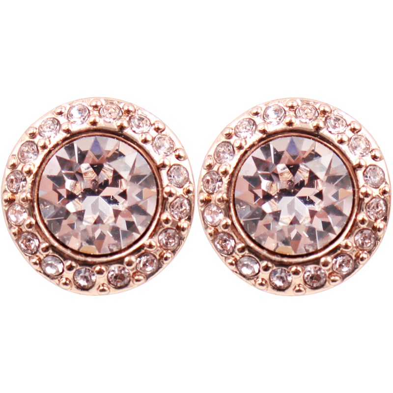 Givenchy 纪梵希 经典玫瑰金色镶钻饰圆形仿水晶女士耳钉