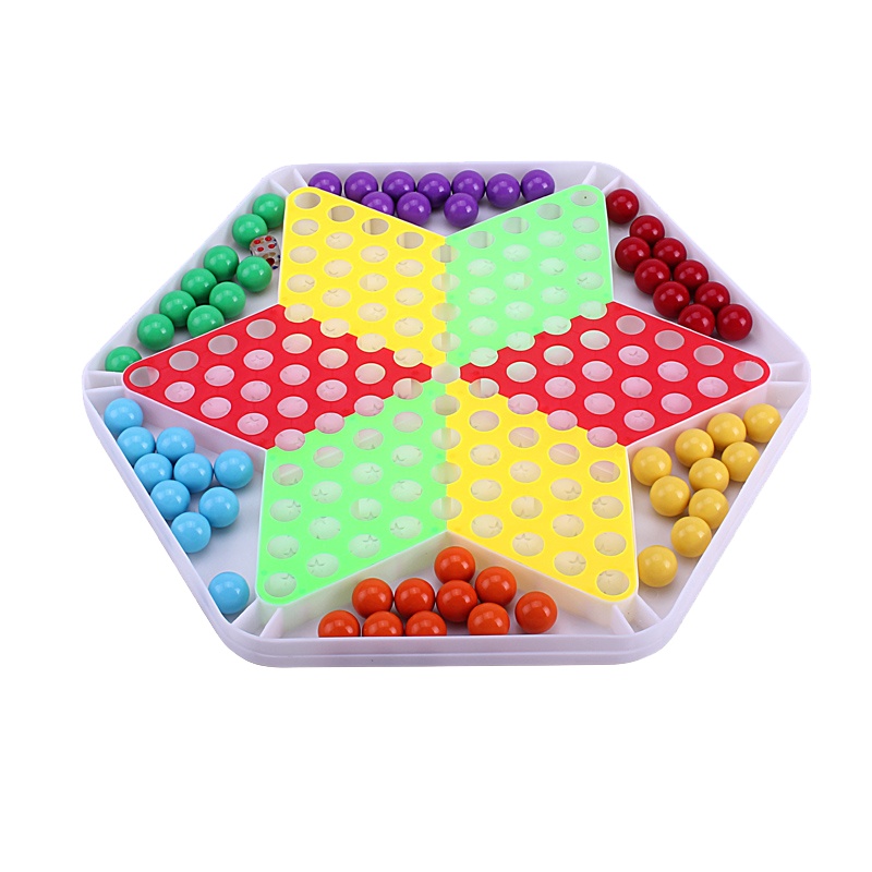 [规格:跳棋+飞行棋]跳棋 玻璃球 益智 大人桌面 游戏棋 弹子弹珠跳跳棋 老式80后