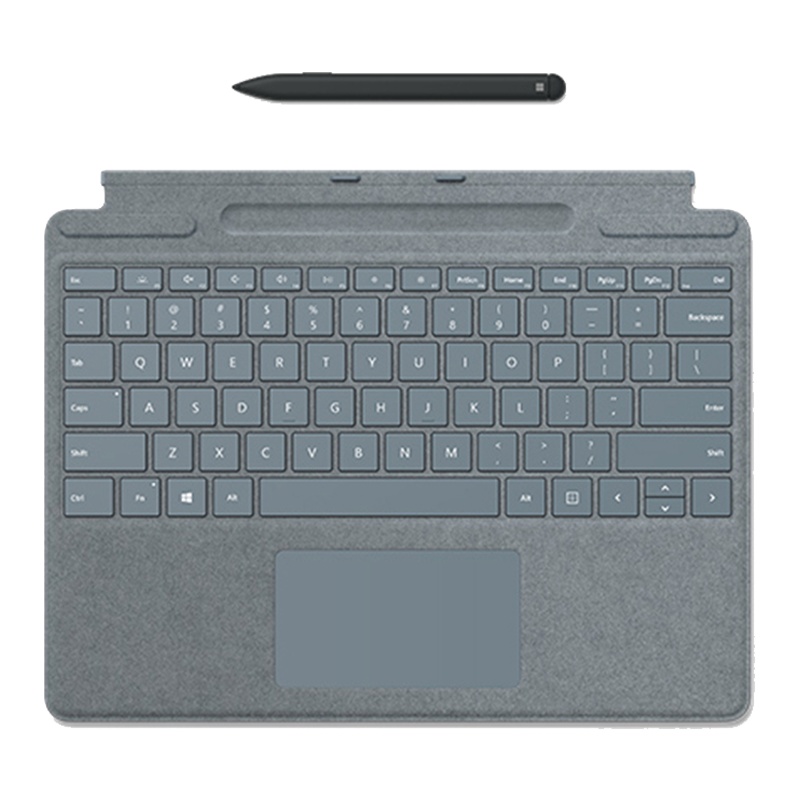 微软Surface Pro X 平板电脑二合一键盘盖 冰晶蓝+Slim Pen 超薄触控手写笔 适用Pro 8和Pro