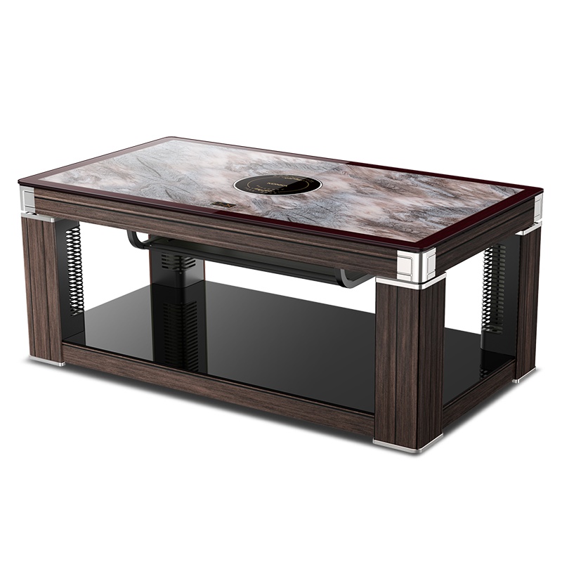 康佳(KONKA)KNS-804-B(幻彩石) 升降茶几 电暖桌取暖桌电暖炉烤火桌家用桌子 1.38米防烫植绒带电陶炉