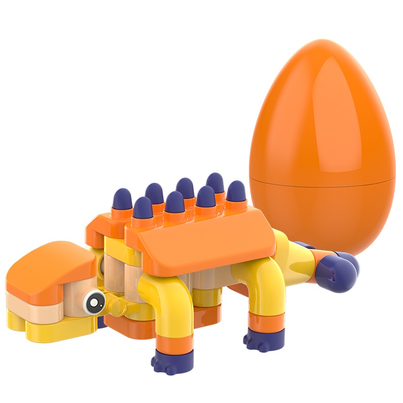 [全店TOP款 2件更优惠]布鲁可大颗粒儿童益智拼插积木恐龙的蛋生甲龙百变布鲁克拼装玩具男女孩21013