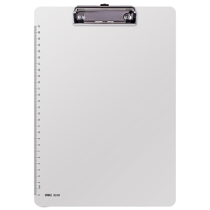 得力(deli) 9248板夹 A4带刻度文件夹书写垫板板夹 白色 24只装