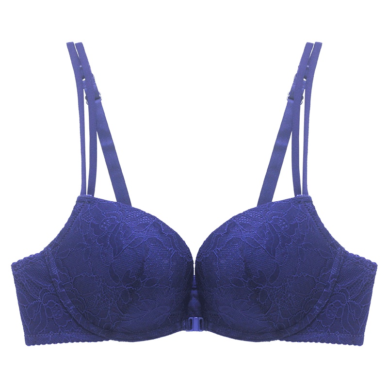 珀依兰 前扣无钢圈蕾丝边女文胸 小胸美背夏季内衣