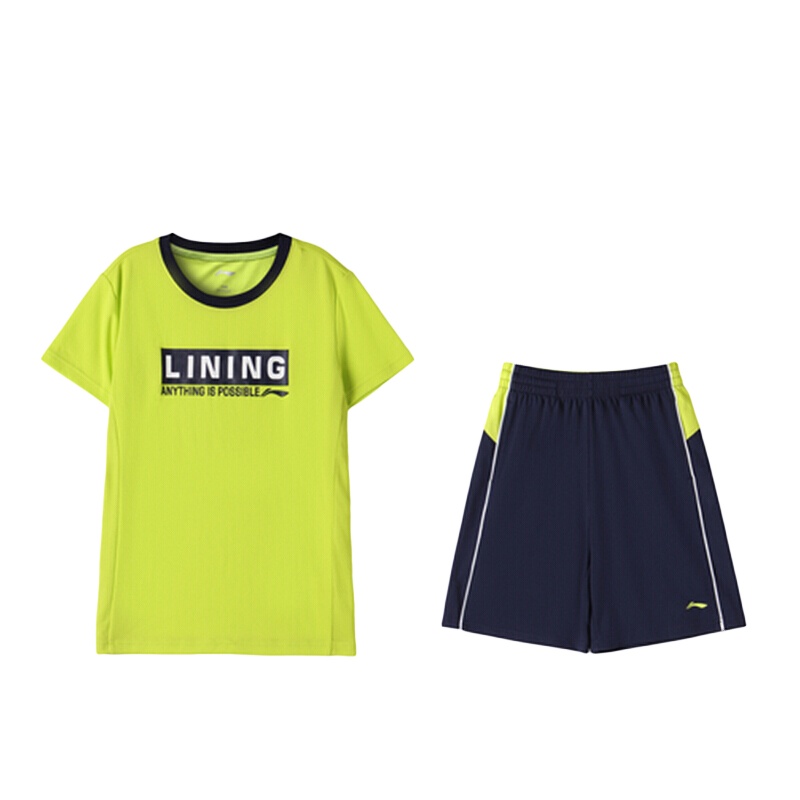 LI-NING KIDS男童足球系列圆领休闲运动套装