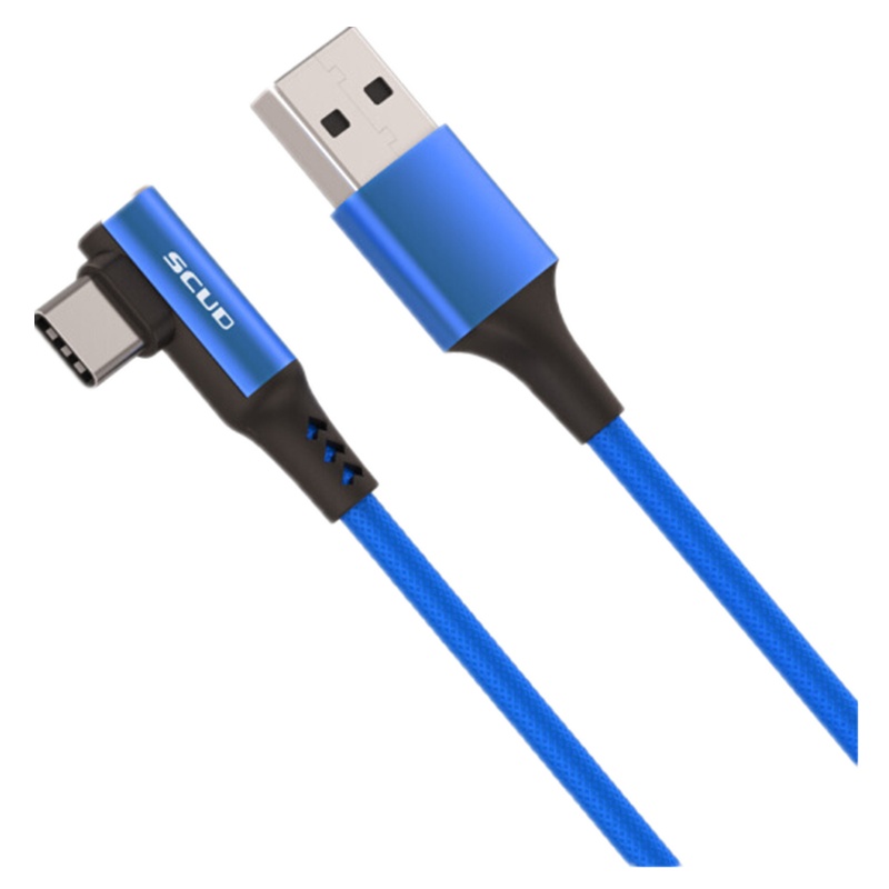 飞毛腿 RT9 安卓Type-C数据线GAME弯头线 王者/吃鸡手游编织线 适用于华为小米荣耀三星 蓝色