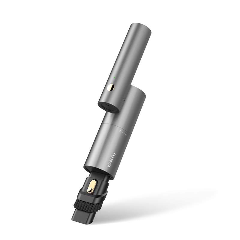沿途(YANTU)车载吸尘器 无线 手持 充电式车用家用通用型 迷你便携一体化金属 可折叠旋转 大功率大吸力 V02枪色