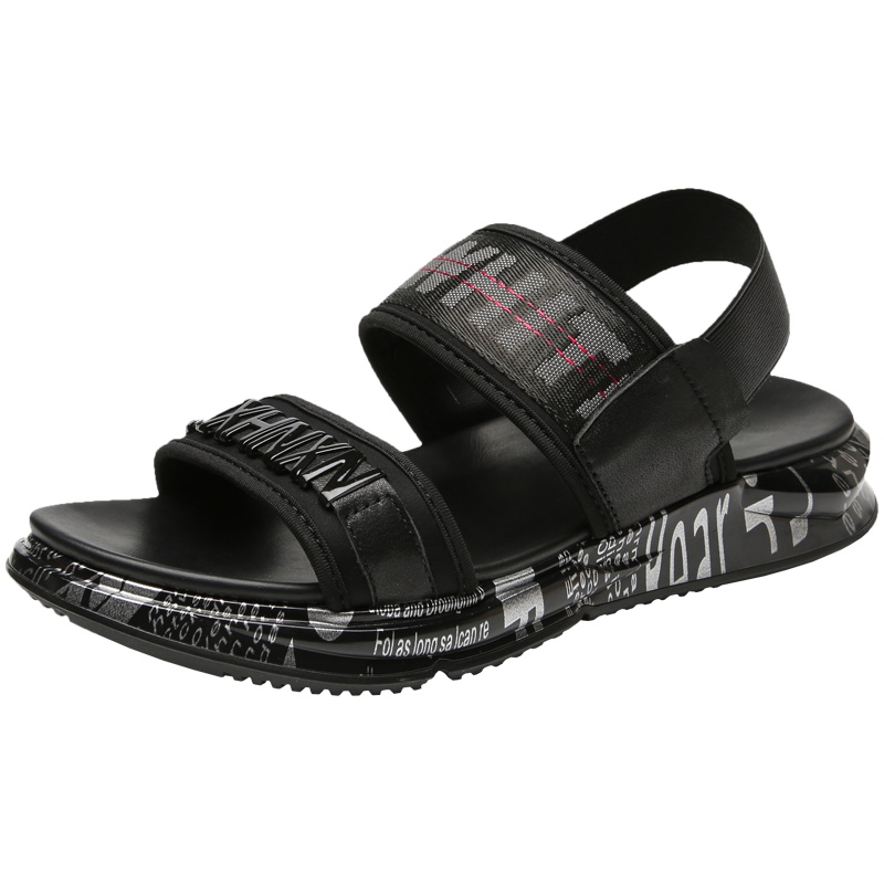 狄恩纪2019夏季户外沙滩鞋轻盈回弹舒适耐磨时尚男魔术贴凉鞋