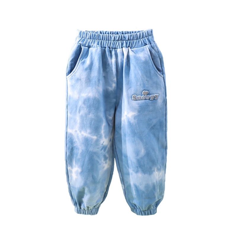 史努比(SNOOPY)儿童休闲裤儿童个性扎染反光凹凸印卫衣裤SXM080