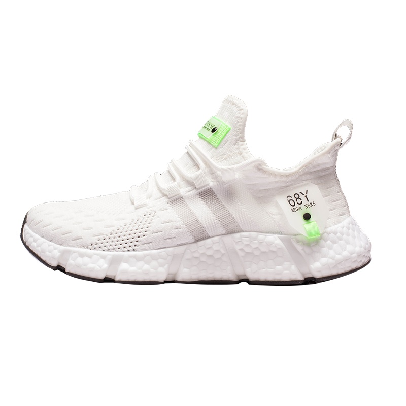 沃特软底跑步鞋运动男鞋透气针织爆米花男鞋