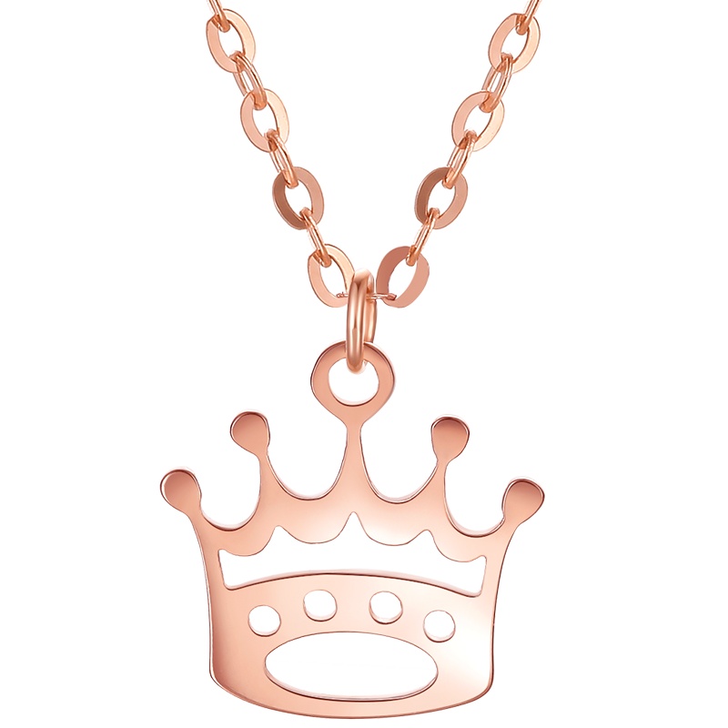 周六福(ZHOULIUFU) 珠宝18K金项链女士款 玫瑰金皇冠套链锁骨链 多彩KI064976