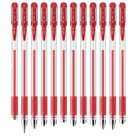 得力(deli) 6600ES 红色 0.5mm中性笔水笔 子弹头签字笔 大包装 GD