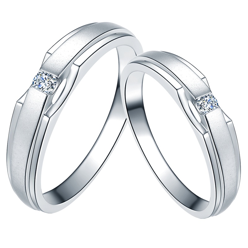 佐卡伊 白18k金钻戒情侣对戒钻石戒指男女款对戒婚戒