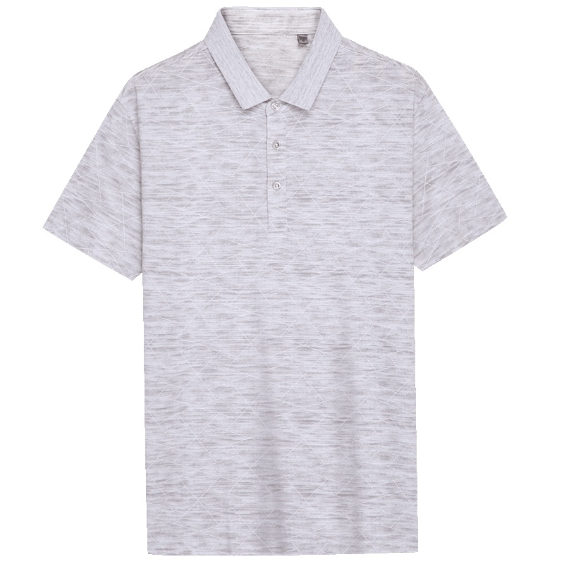 HODO红豆男装男士夏季短袖翻领T恤柔软亲肤几何印花短袖T恤男