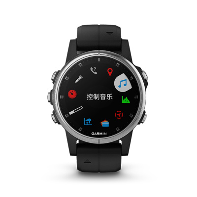 佳明GARMIN飞耐时5sPlus健身音乐时尚NFC支付GPS导航户外运动功能手表防水100m(动力银普通镜面)