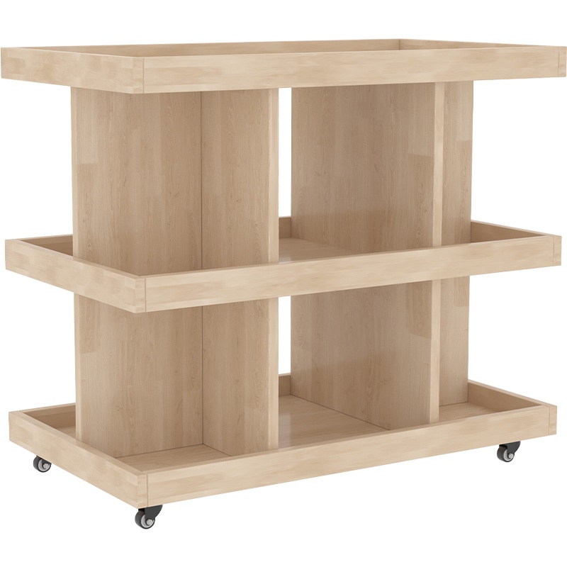 幼儿园儿童橡木活动角美术区实木绘画用品组合柜储物收纳柜书包柜