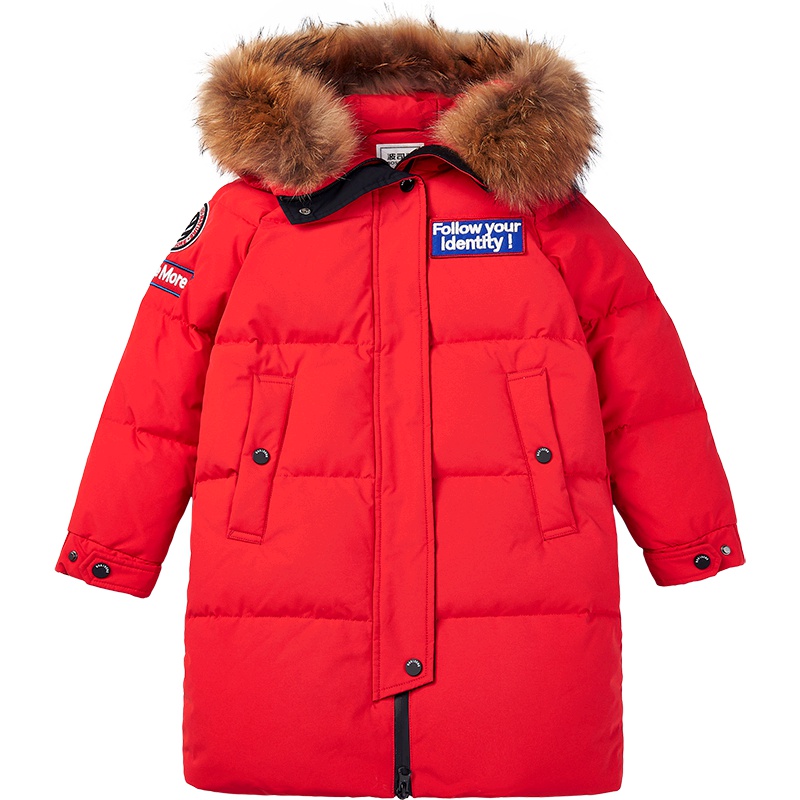 波司登童装2019儿童羽绒服男女童中长款冬季加厚大毛领