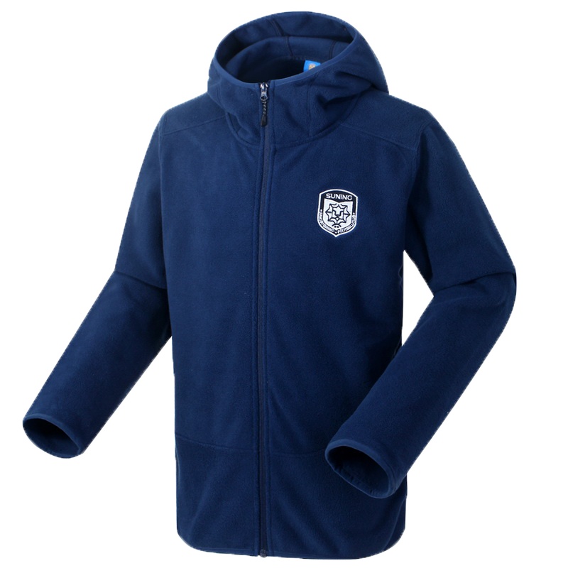 江苏苏宁足球俱乐部新品男子摇粒绒外套男中青年夹克抓绒衣开衫卫衣
