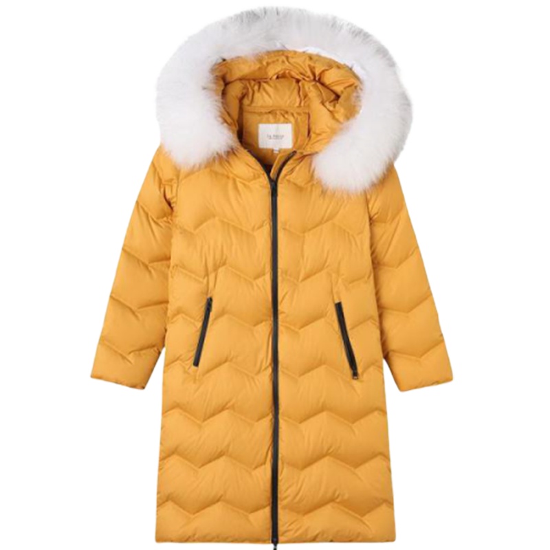 【专柜款】拉贝缇鹅绒羽绒服女中长款2019冬季新款时尚狐狸毛领外套60007099