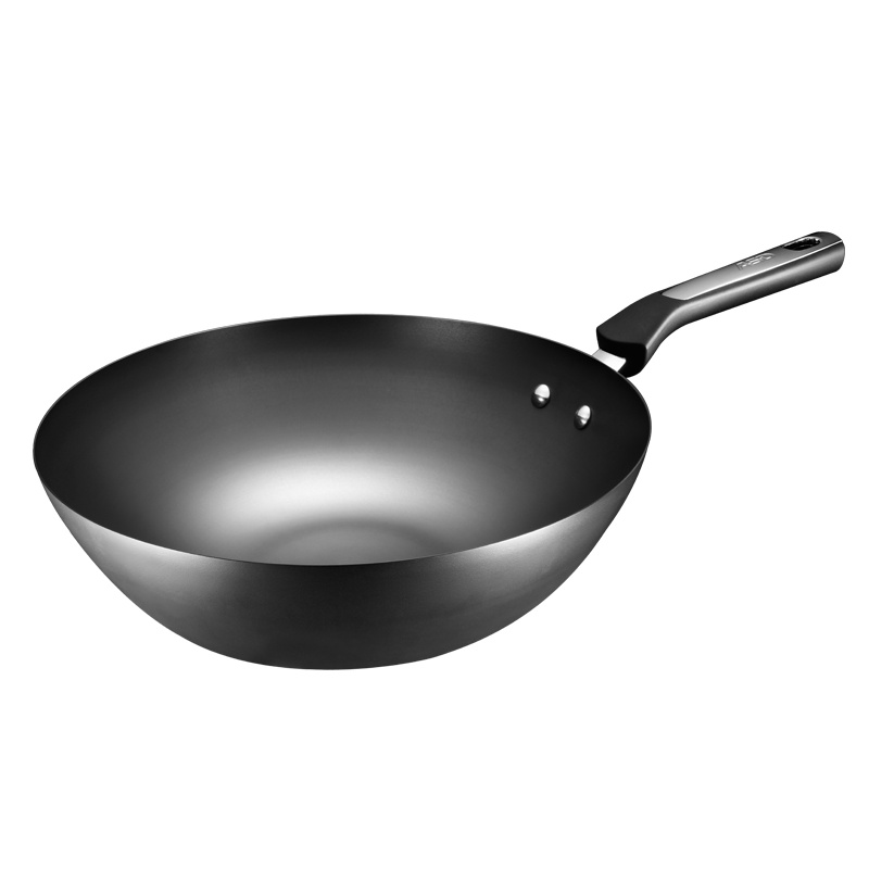 爱仕达(ASD不易生锈无涂层铁锅32CM无盖 防锈精铁锅家用炒菜锅抗锈翻炒锅多功能聚热锅具 燃气明火专用CF32J2WG