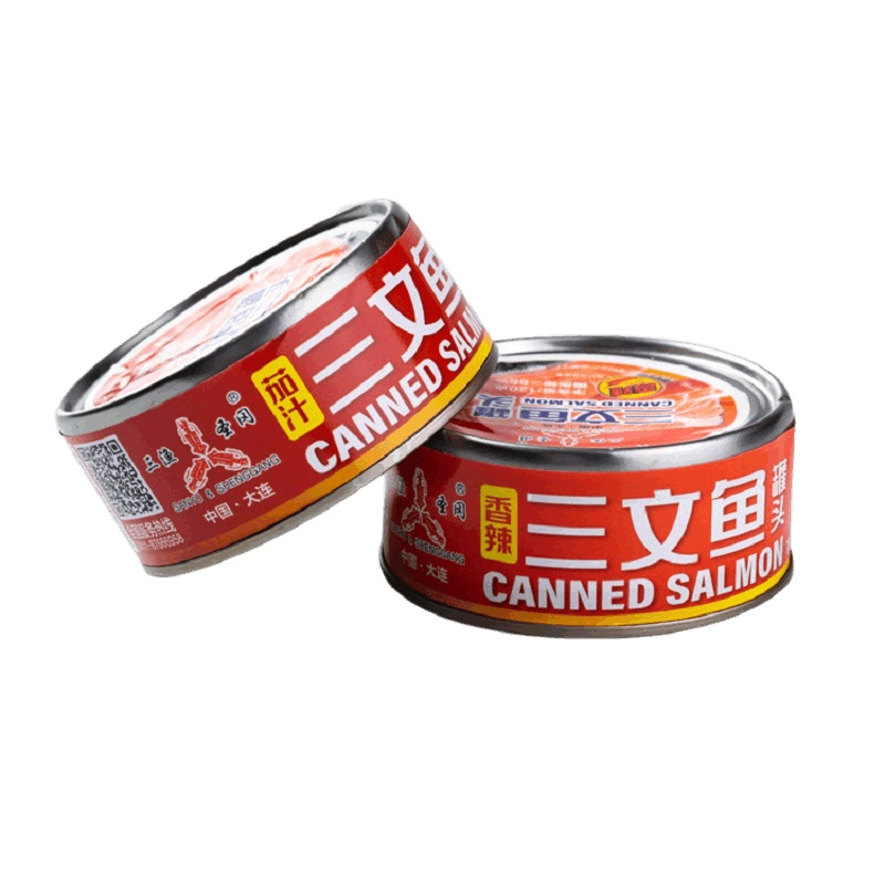 三文鱼罐头香辣鱼肉罐头鱼肉即食下饭120g/罐