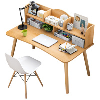 铭威盾北欧书桌书架组合家用台式电脑桌学生简约书桌卧室写字学习小桌子[工厂现做 7天内发货]