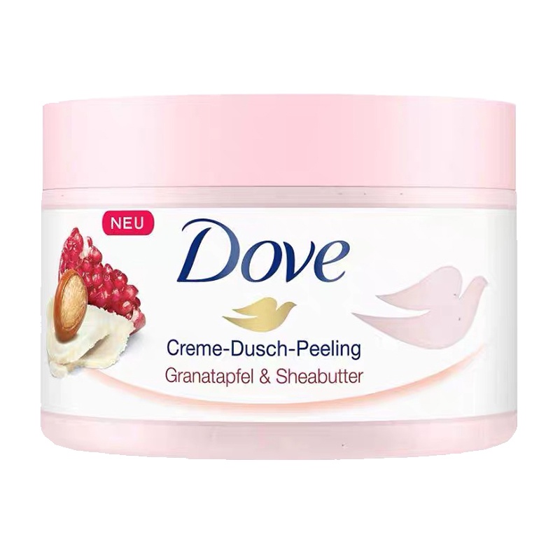 [德国版] 多芬(DOVE)身体磨砂膏去角质冰激凌身体按摩膏 225ml 留香嫩肤 石榴籽和乳木果 225ml