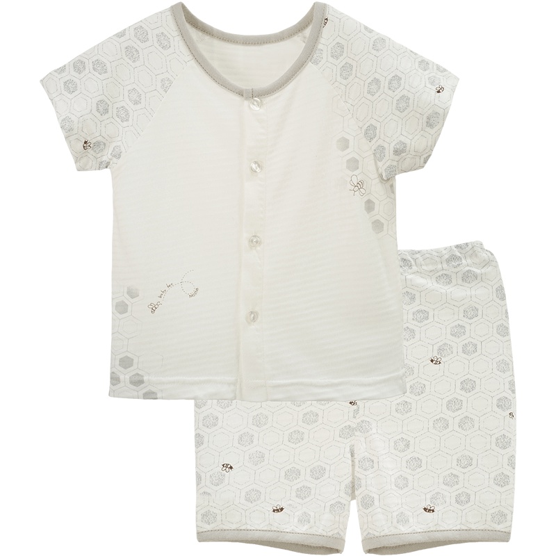 前开扣短袖圆领家居服两件套