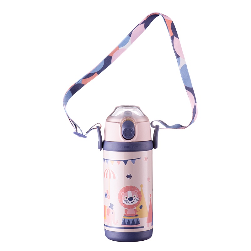 babycare儿童保温杯带吸管防摔外出携带宝宝喝水杯子婴儿保温水壶保温用品卡尔马戏团 350ml