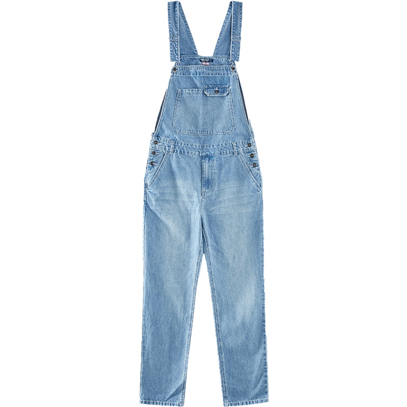 美特斯邦威牛仔裤男新款春季工装风宽松背带裤