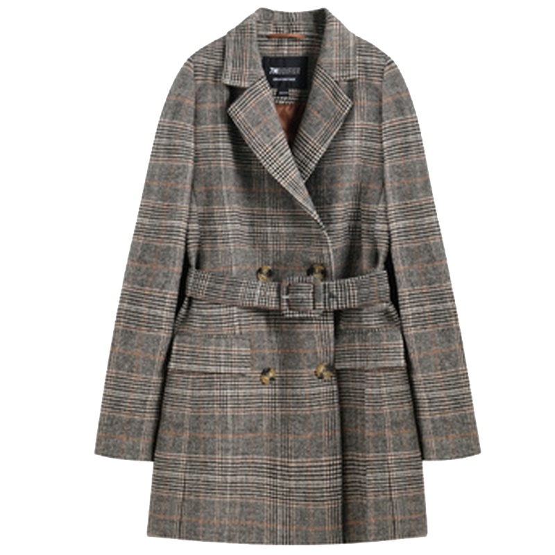 【专柜同款】小西装外套女2019秋冬季新款休闲复古格子上衣韩版格纹西服英伦风709D7012