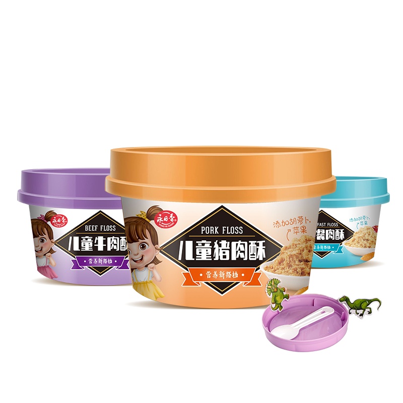 永日香 宝宝儿童肉松肉酥辅食 早餐肉酥+猪肉酥+牛肉酥 3种口味混装