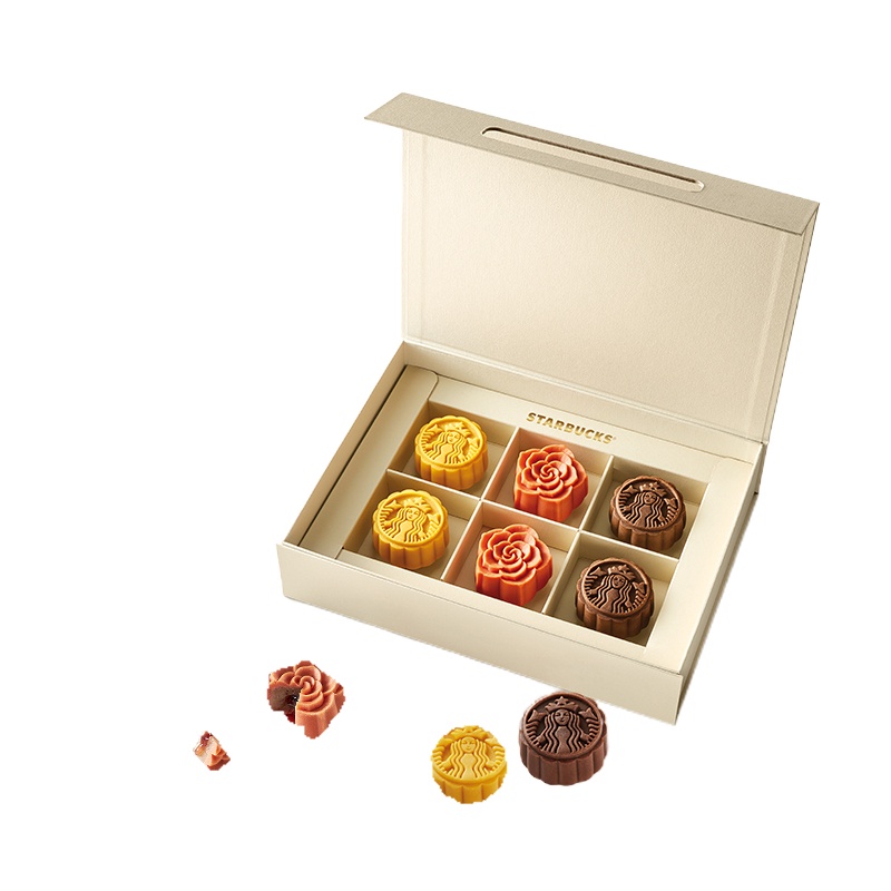 星巴克月饼礼盒/流心月饼中秋节礼品员工福利 星巴克星情月饼礼盒348型/450g