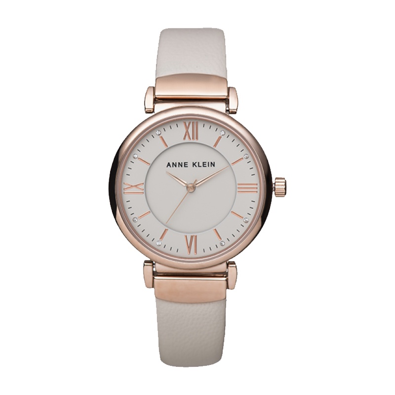 安妮克莱因（ANNE KLEIN）简约经典系列简约时尚大表盘皮带石英女士腕表 AK/2666RGIV