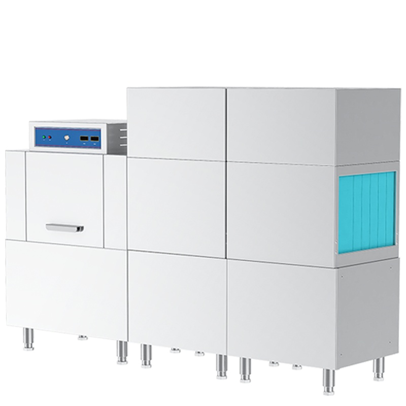 乐创(lecon)商用洗碗机 通道式自动化大型酒店食堂刷碗机 单缸单喷淋带双烘干 LC-J-BD200-2D