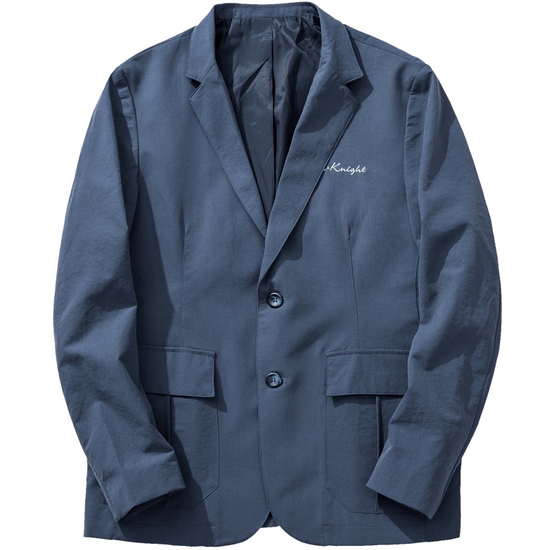 千纸鹤男士休闲西装外套男2019秋新款青年时尚刺绣帅气西服35152