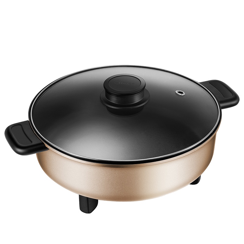 美的 (Midea) MC-DY28E151电火锅家用4L l 多功能煎烤不粘电热炒菜蒸煮饭一体锅智能电煮锅苏宁自营