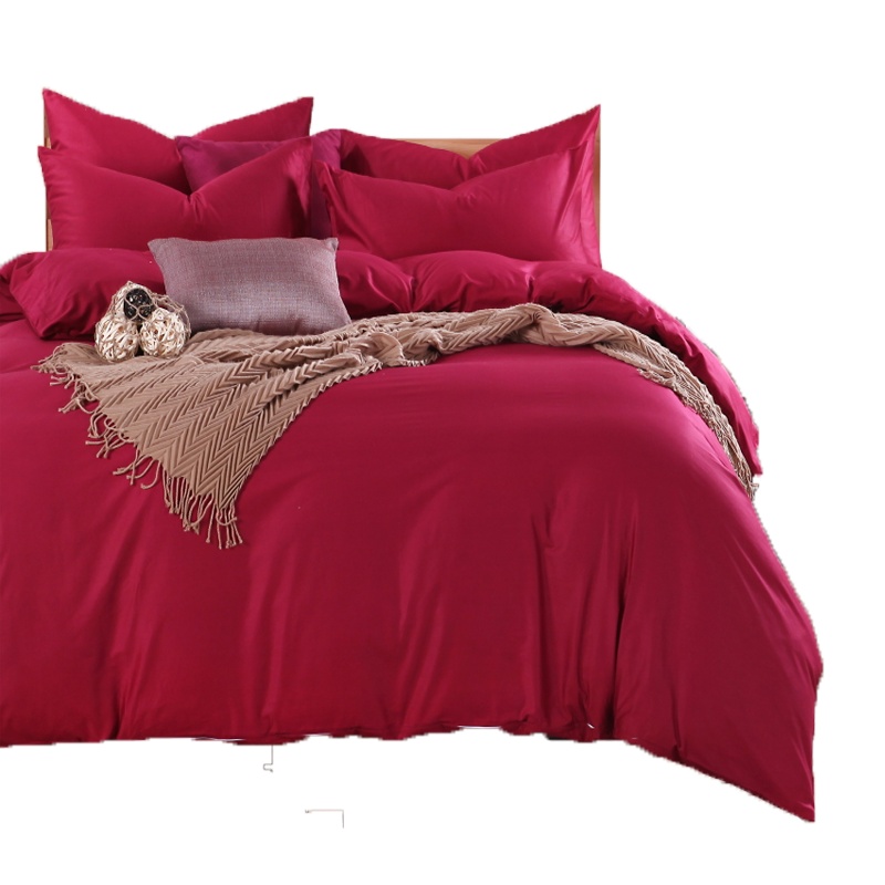 吉岳(Giyou)家纺 全棉床上四件套 网红气质纯色双拼 水洗棉纯棉13372床品