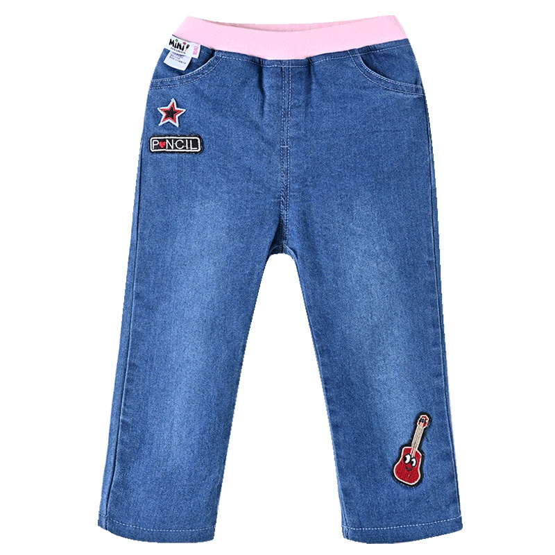 铅笔俱乐部童装2019冬季新款女童牛仔棉裤小童夹棉加厚长裤儿童裤