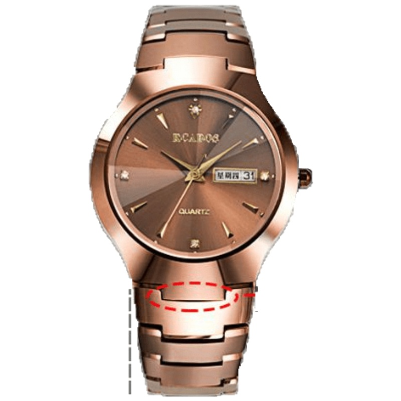 适配钨钢表带配件实心防刮乌钢手表链节男女峰浪R800LASTE蝴蝶扣B30W