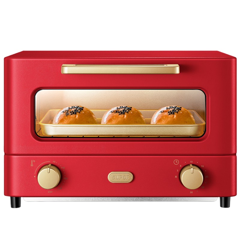 苏泊尔(SUPOR)电烤箱 家用多功能小烤箱 复古迷你小型台式烘烤箱12L