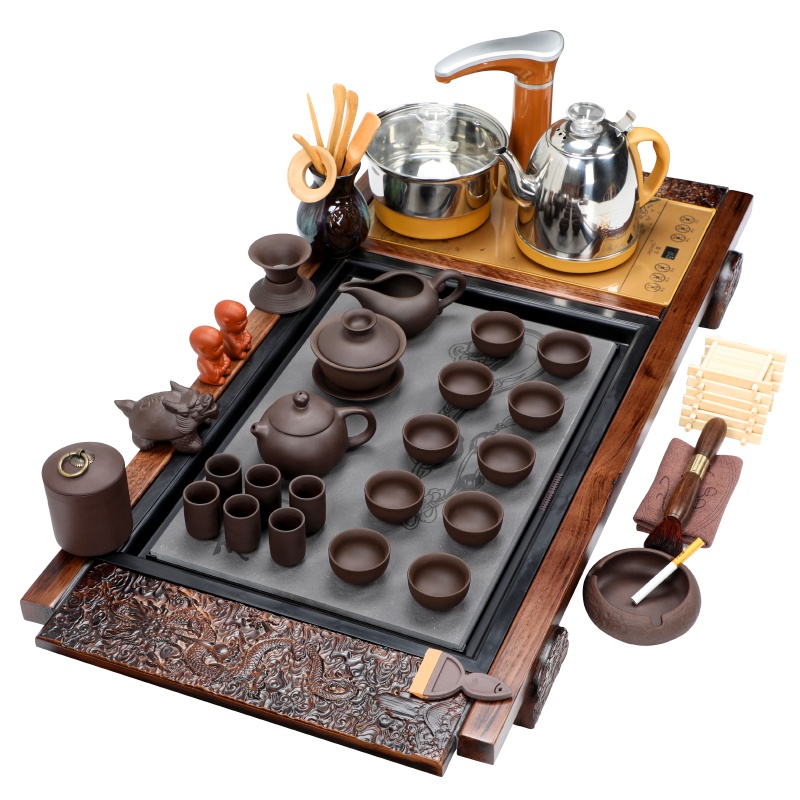苏氏陶瓷茶具套装家用实木茶盘紫砂茶壶茶杯自动上水式自动烧水壶